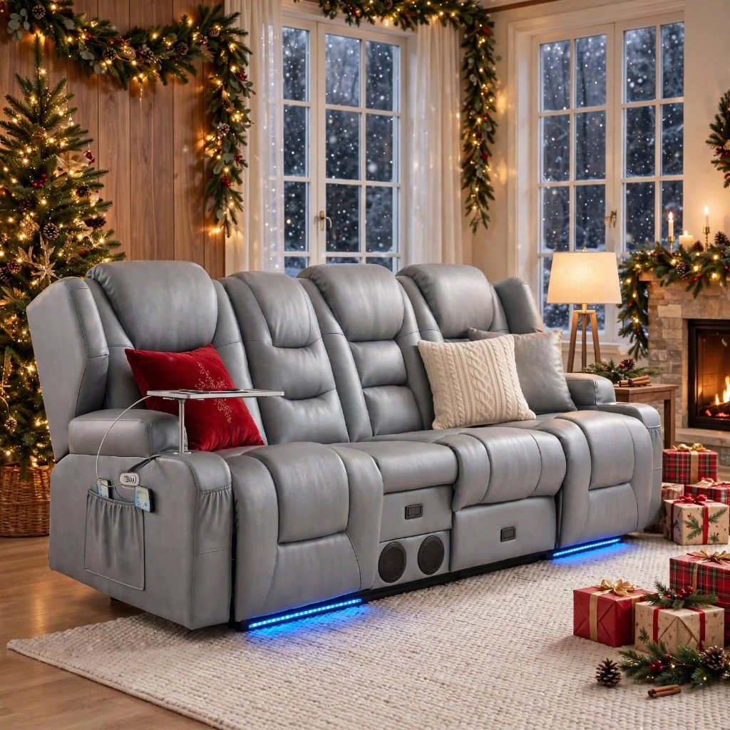Power Recliner Sofa up to 4 Seat with Dual Consoles, 7 Color
